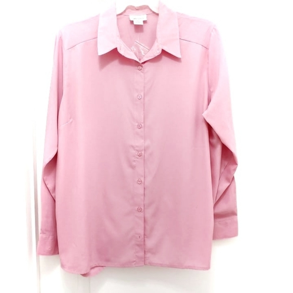 ``T25494 CW Classic Pink Button-Up Blouse - Picture 1 of 4